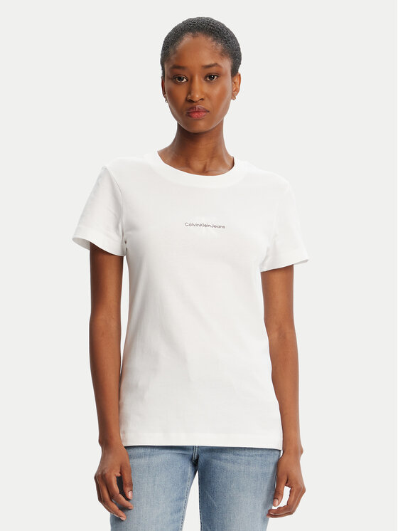 Calvin Klein Jeans Calvin Klein Jeans T-shirt Monologo J20J223563 Bijela Slim Fit