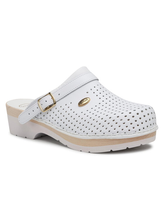 Scholl Saboți Scholl M20078 CLOG 1065 Alb