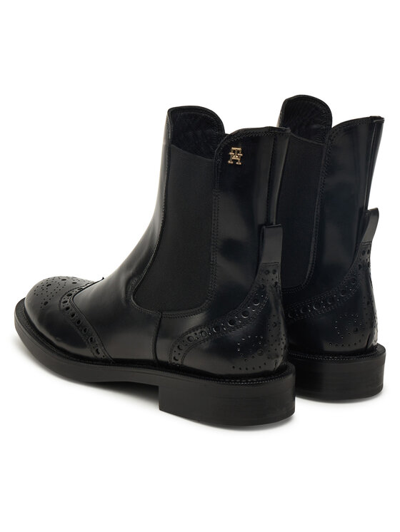 Tommy Hilfiger Chelsea cipele Tommy Hilfiger Brogue Boot FW0FW09151 Crna
