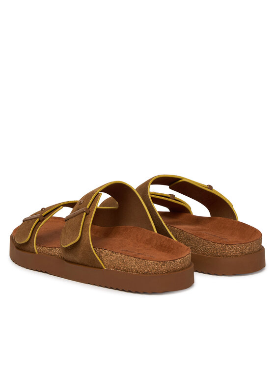 Tommy Hilfiger Iešļūcenes Tommy Hilfiger Cork Adjustable Suede Sandal FM0FM05869 Brūns