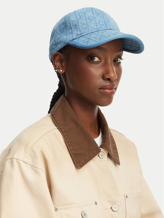 Calvin Klein Șapcă Calvin Klein Denim Emblem Burnout LV04F5042G Albastru
