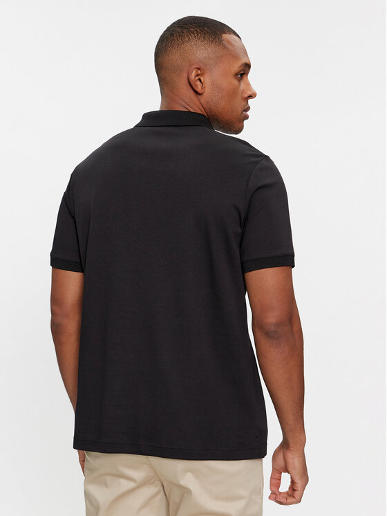 Calvin Klein Calvin Klein Pólóing Smooth Cotton Welt Zip Polo K10K112754 Fekete Regular Fit