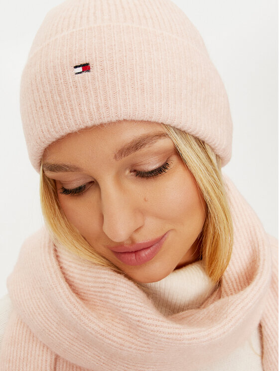 Tommy Hilfiger Zestaw Szalik i Czapka Tommy Hilfiger AW0AW17124 Różowy
