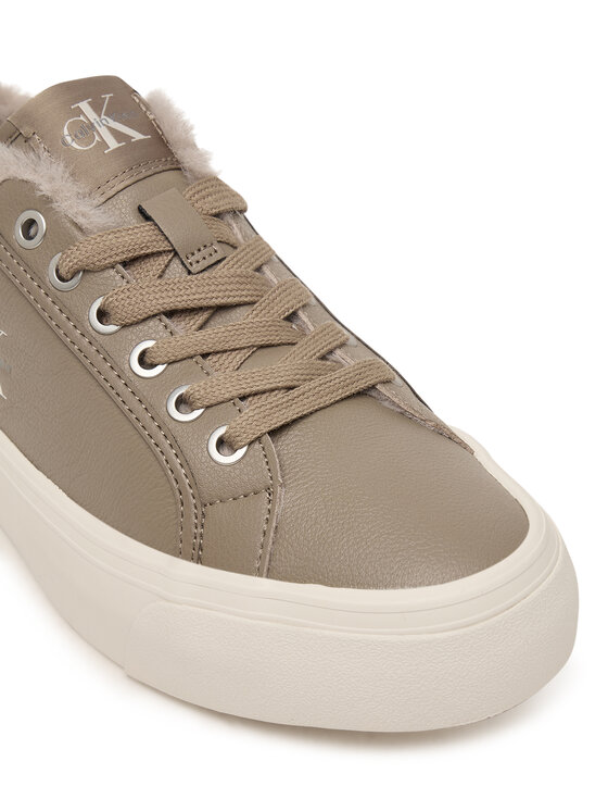 Calvin Klein Sneakers Calvin Klein Vulc Flatf Laceup Lth Fur HW0HW03235 Bej
