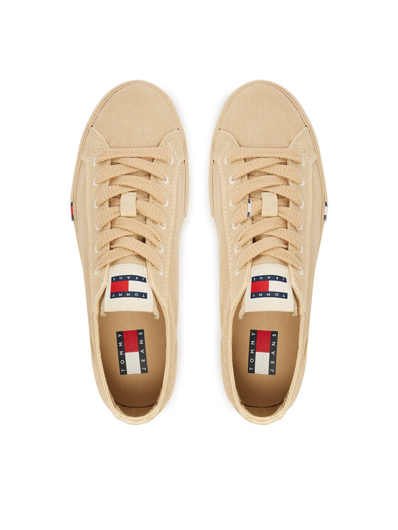 Tommy Jeans Tenisky Tommy Jeans Archive Vulc Y2K Washed Canvas EN0EN02957 Béžová