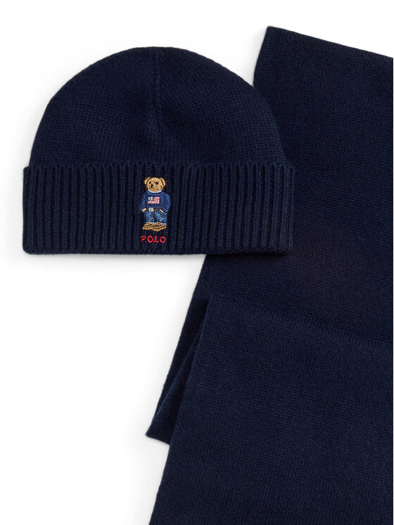 Polo Ralph Lauren Šalles un cepures komplekts Polo Ralph Lauren 449P02050002 Tumši zils