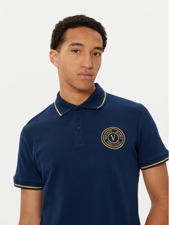 Versace Jeans Couture Versace Jeans Couture Polo marškinėliai 78GAGT00 Tamsiai mėlyna Regular Fit