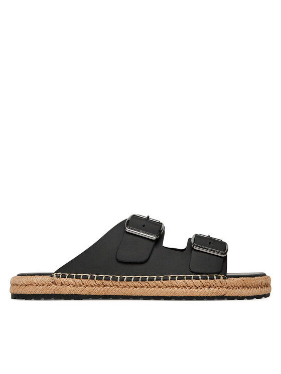 Tommy Hilfiger Espadrillas Tommy Hilfiger Flex Jutte Hilfiger Lth Sandal FM0FM05646 Nero