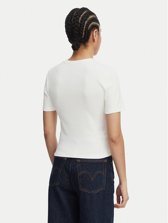 ONLY ONLY Camiseta Femke 15369336 Crema Slim Fit