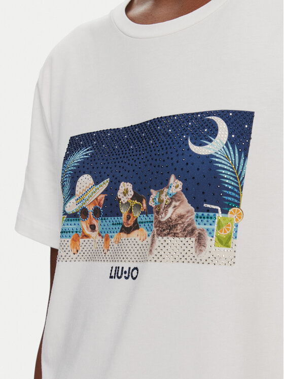 Liu Jo Liu Jo Футболка WA5260 JS003 M9445 Білий Regular Fit