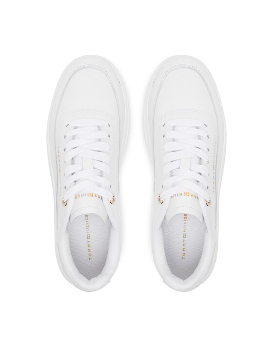 Tommy Hilfiger Laisvalaikio batai Tommy Hilfiger Modern Court Sneaker Lthr FW0FW08800 Balta