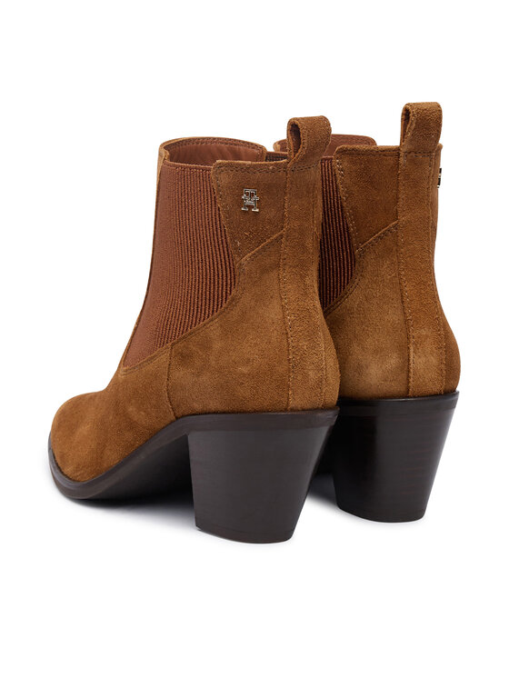 Tommy Hilfiger Stivaletti Tommy Hilfiger Suede Western Chelsea Boot FW0FW09581 Marrone