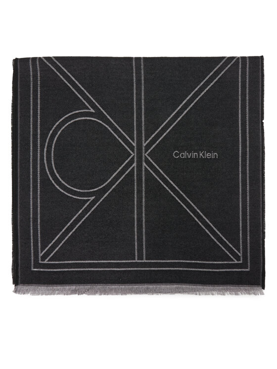 Calvin Klein Πασμίνα Calvin Klein Emblem Repeat Lw Shawl W Fringes LV04F8074G Μαύρο