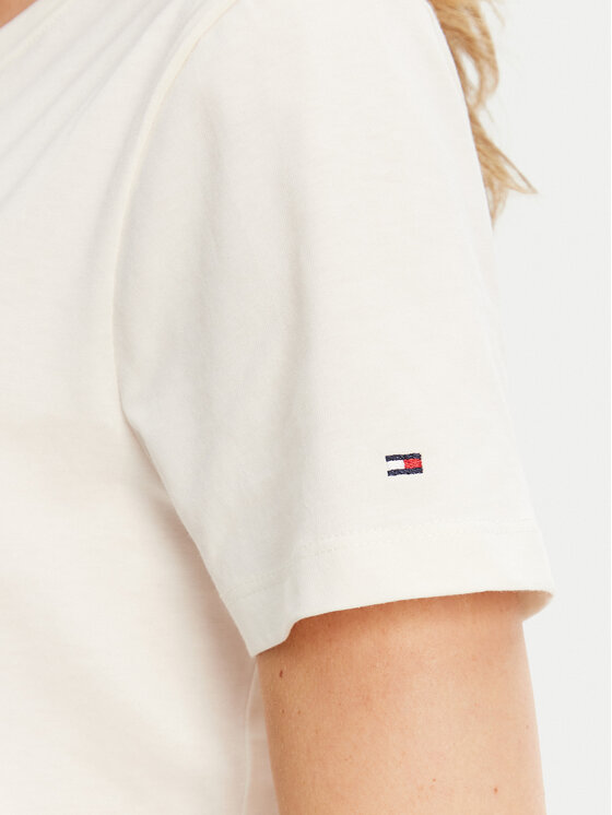 Tommy Hilfiger Tommy Hilfiger Marškinėliai Script WW0WW47210 Écru Regular Fit
