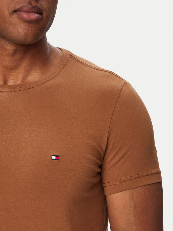 Tommy Hilfiger Tommy Hilfiger Majica MW0MW10800 Rjava Slim Fit