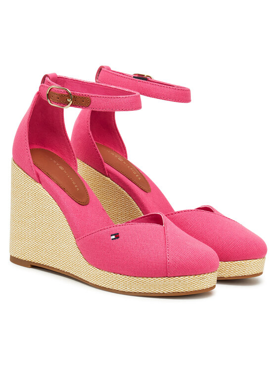 Tommy Hilfiger Polobotky Tommy Hilfiger Flag High Wedge Espad Closed Toe FW0FW08494 Růžová