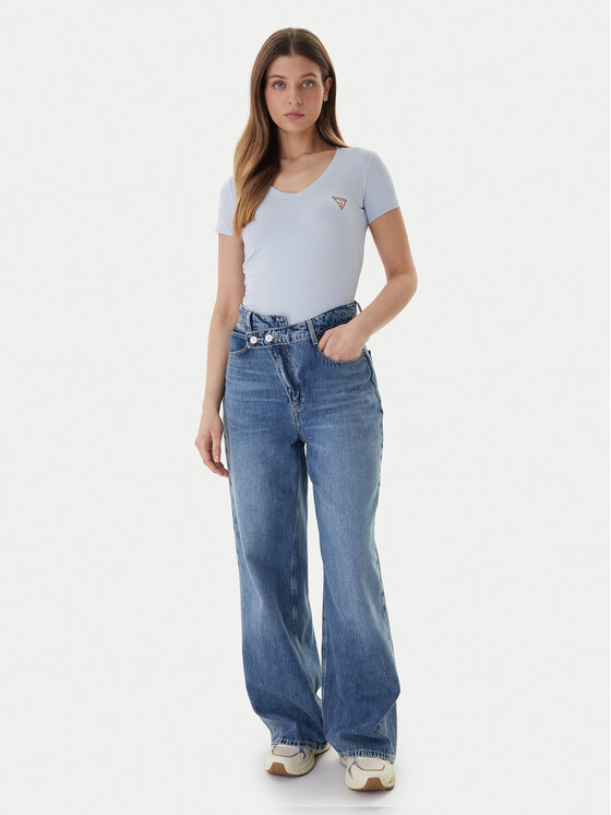 Guess Guess Футболка W2YI45 J1314 Блакитний Slim Fit