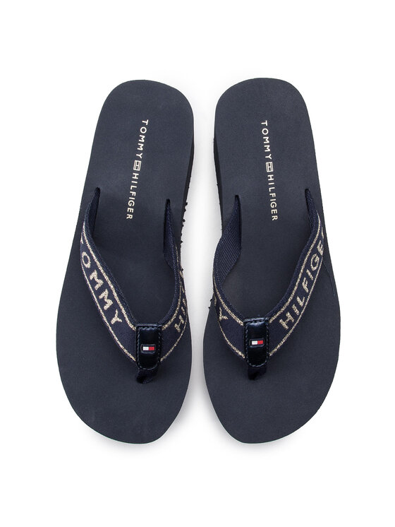 Tommy Hilfiger Japonke Tommy Hilfiger Tommy Retro High Beach Sandal FW0FW03871 Mornarsko modra