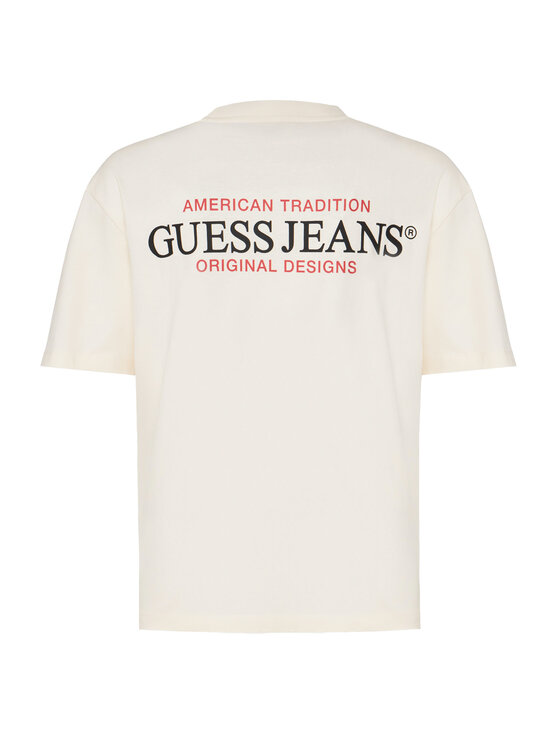 Guess Jeans Guess Jeans Camiseta M4BI75 K8FQ4 Écru Overshirt Fit
