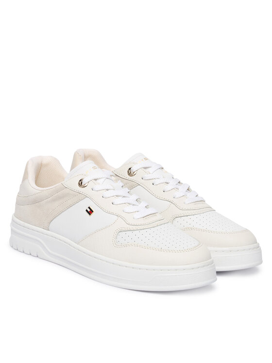 Tommy Hilfiger Sneakers Tommy Hilfiger Th Sporty Cupsole Tumbled Ltr FW0FW09024 Écru