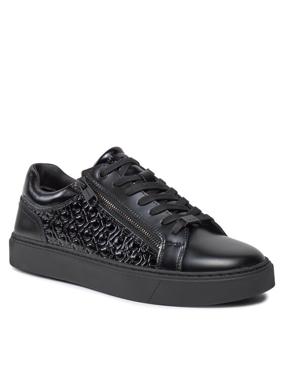 Calvin Klein Snīkeri Calvin Klein Low Top Lace Up W/Zip Mono HM0HM01277 Melns