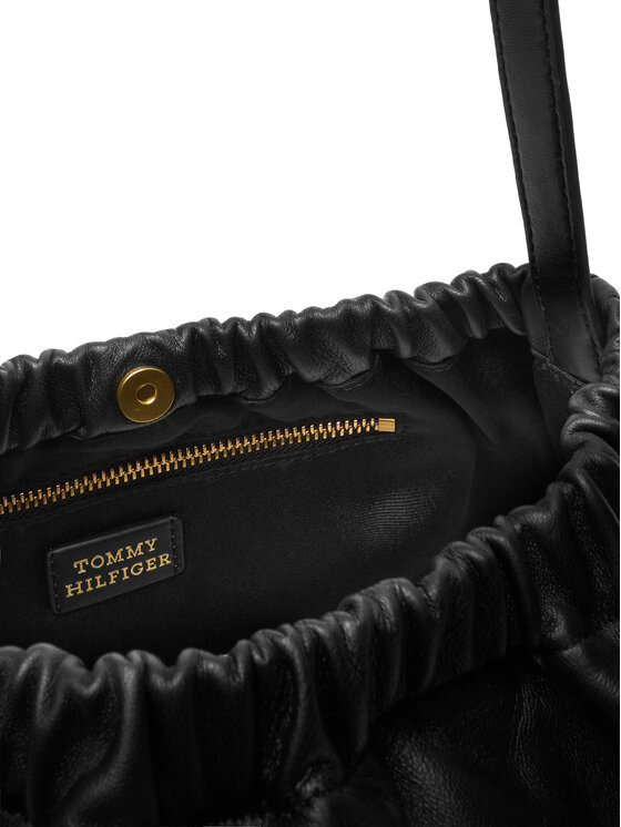 Tommy Hilfiger Torebka Tommy Hilfiger Soft Leather Shoulder Bag AW0AW18307 Czarny