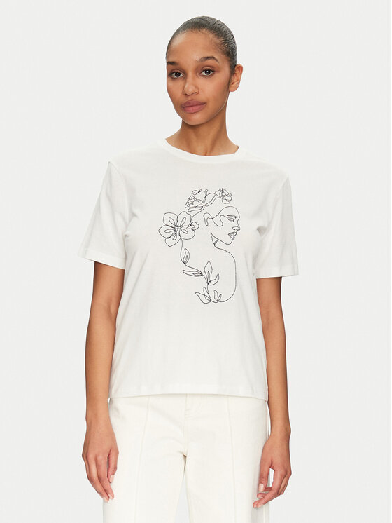 Vila Vila Camiseta Sybil 14108062 Blanco Regular Fit