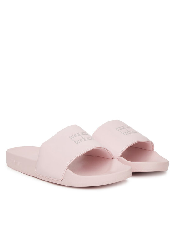 Tommy Jeans Şlapi Tommy Jeans Flag Pool Slide Patent EN0EN02901 Roz