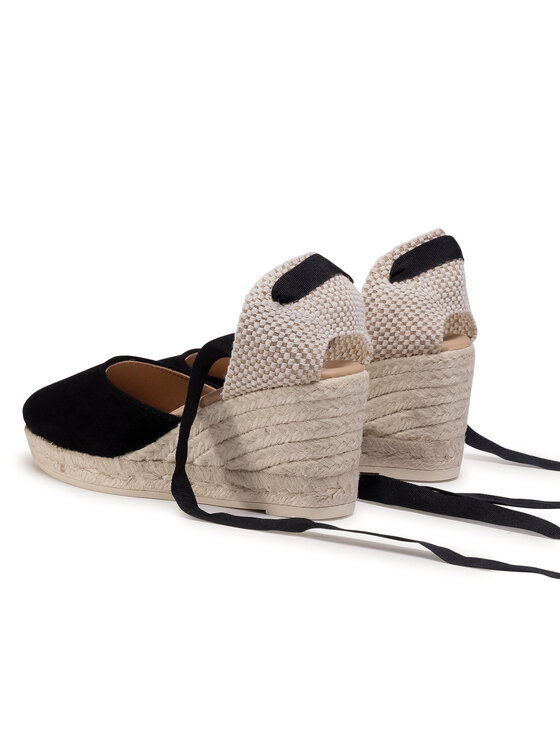 Manebi Espadrilky Manebi Low Wedge Valenciana K 1.0 WL Černá