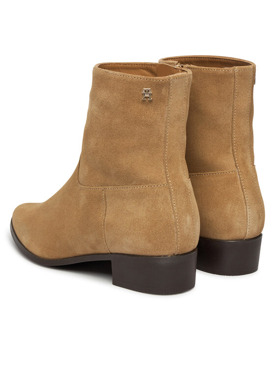 Tommy Hilfiger Botki Tommy Hilfiger Suede Ankle Boot W Zip FW0FW09922 Beżowy