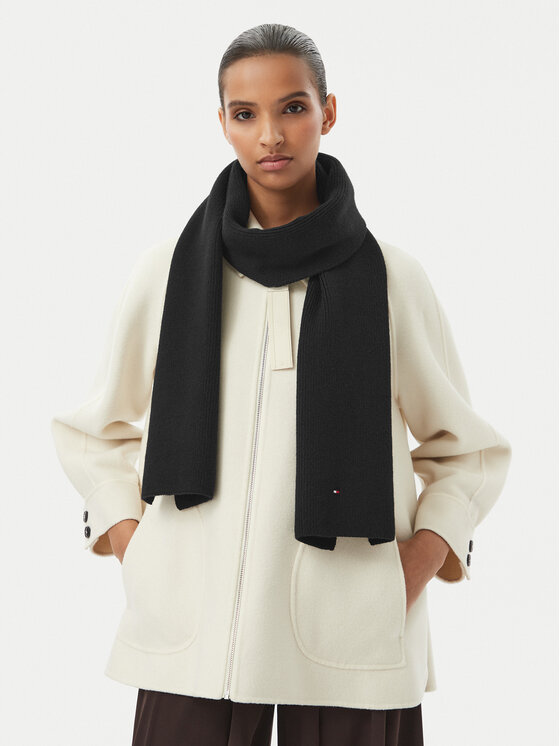 Tommy Hilfiger Szalik Tommy Hilfiger Flag AW0AW19120 Czarny