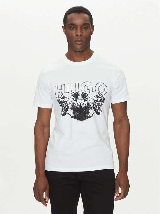 HUGO HUGO Футболка Durro 50538257 Білий Regular Fit