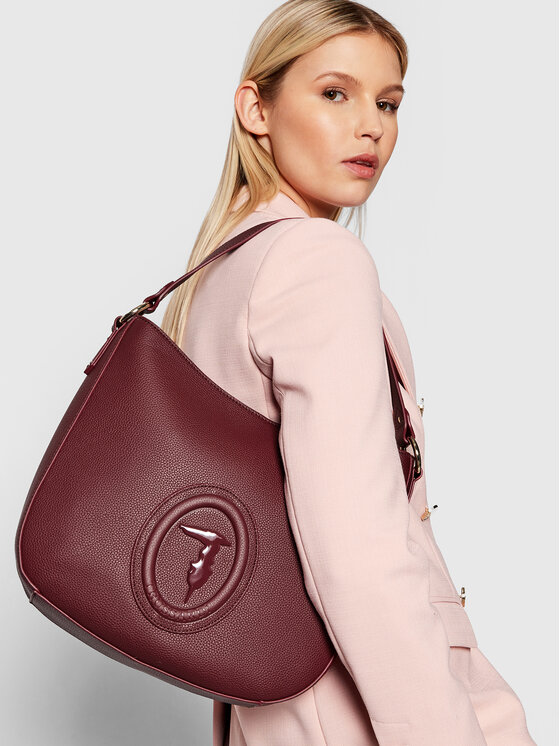 Trussardi Ročna torba Trussardi Lisbona Hobo Md 75B00962 Bordo rdeča