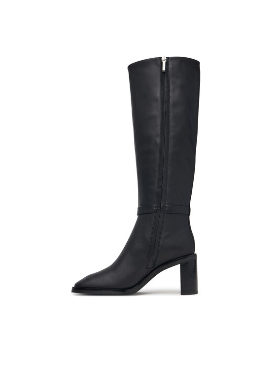 Calvin Klein Stiefel Calvin Klein Block Heel High Boot Lth Hdw HW0HW03178 Schwarz
