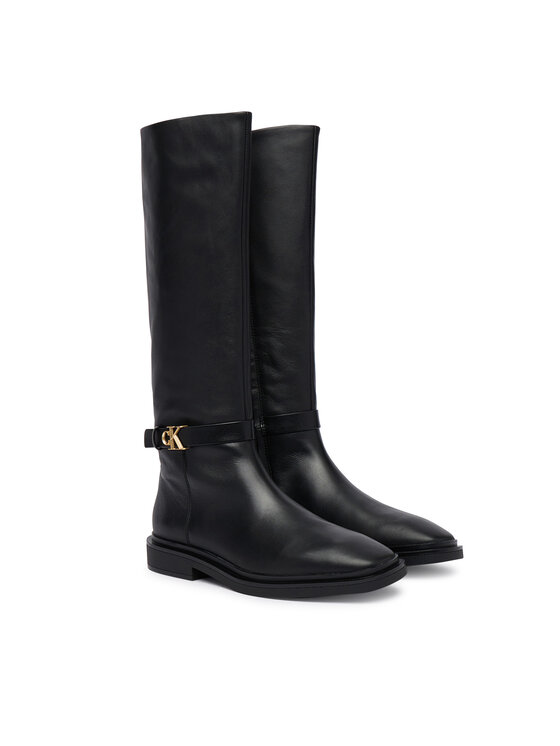 Calvin Klein Stiefel Calvin Klein Square High Boot Lth Mg Hdw HW0HW03187 Schwarz