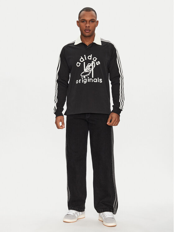 adidas adidas Поло Rugby JD1091 Чорний Regular Fit