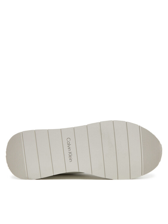 Calvin Klein Snīkeri Calvin Klein Low Prof Runn Laceup Rubb Lth HM0HM01707 Balts