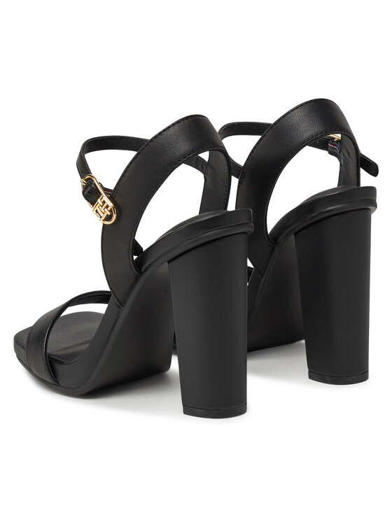 Tommy Hilfiger Sandály Tommy Hilfiger High Heel Leather Sandal FW0FW08534 Černá