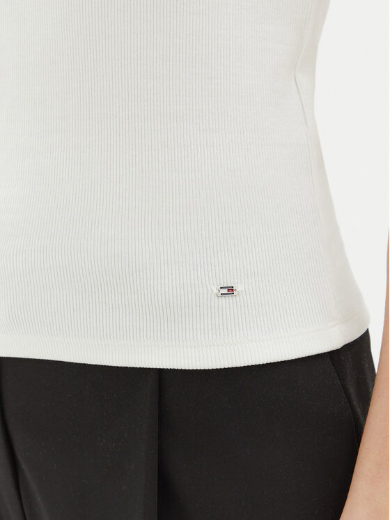 Tommy Hilfiger Tommy Hilfiger Felső WW0WW44572 Ekru Slim Fit