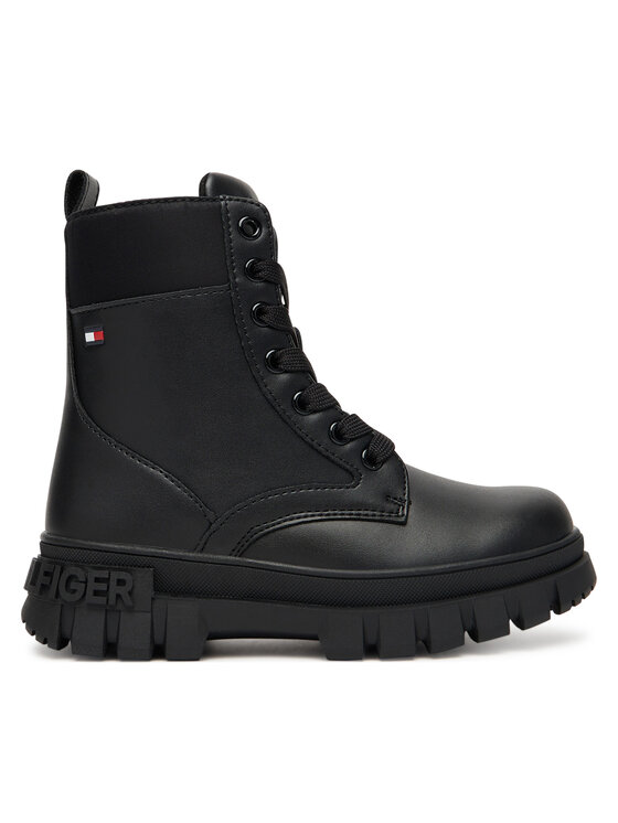Tommy Hilfiger Ορειβατικά παπούτσια Tommy Hilfiger Lace-Up Bootie T3A5-34046-1695 S Μαύρο
