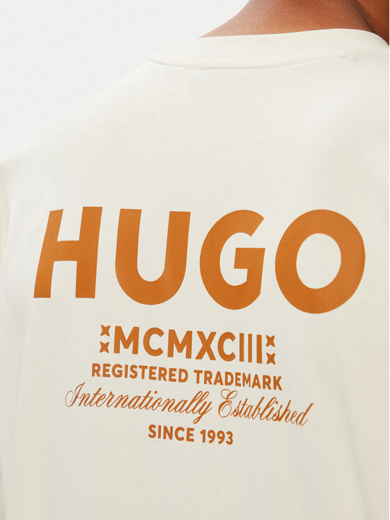 HUGO HUGO Camiseta Nalono 50509776 Crema Loose Fit