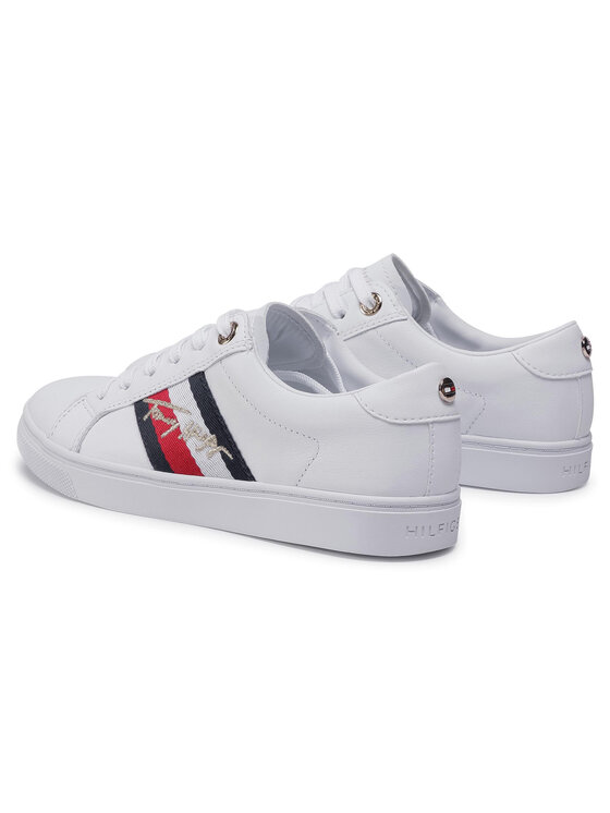 Tommy Hilfiger Superge Tommy Hilfiger Signature Cupsole Sneaker FW0FW05224 Bela