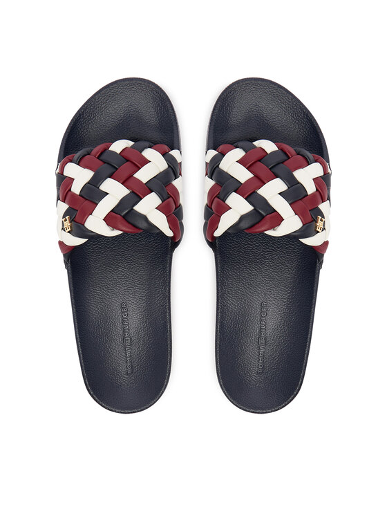 Tommy Hilfiger Šlepetės Tommy Hilfiger Th Cornrow Pool Slide FW0FW09039 Spalvota