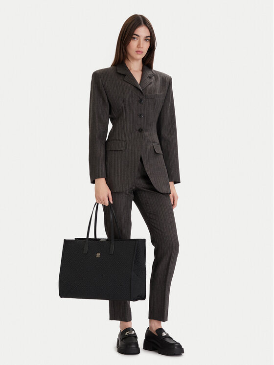Tommy Hilfiger Torebka Tommy Hilfiger Th City Tote Mono Nylon AW0AW18163 Czarny