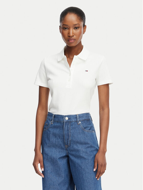 Tommy Jeans Tommy Jeans Polo DW0DW22820 Crema Regular Fit