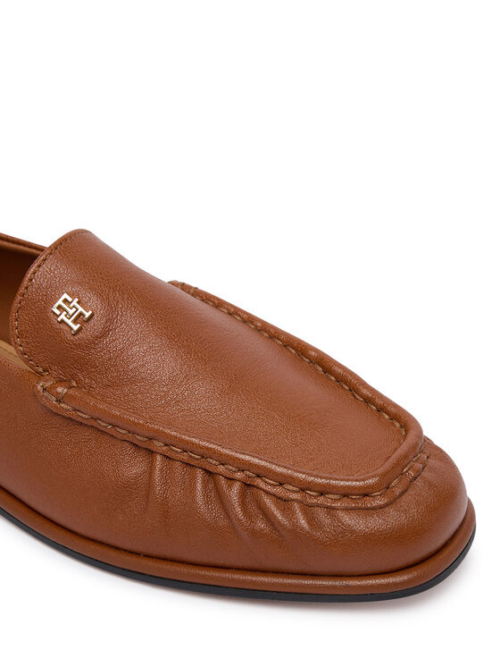 Tommy Hilfiger Lords Tommy Hilfiger Leather Ruched Toe Loafers FW0FW09250 Maro