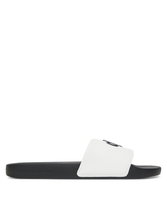 Calvin Klein Jeans Klapki Calvin Klein Jeans Slide Jelly Mono Pu YM0YM01281 Biały