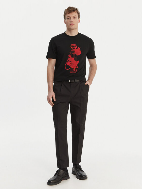 HUGO HUGO Camiseta Dikerd 50564024 Negro Relaxed Fit