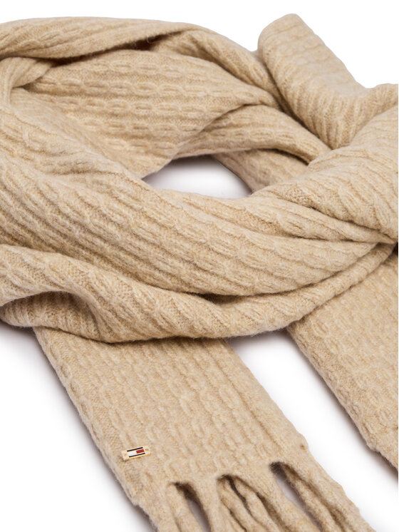 Tommy Hilfiger Šál Tommy Hilfiger Cable Enamel AW0AW17793 Béžová