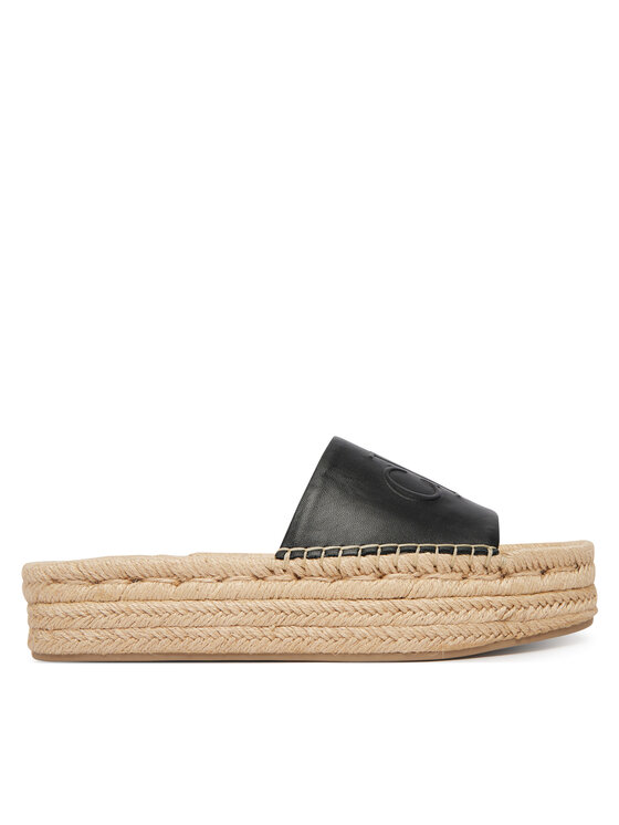 Calvin Klein Espadrile Calvin Klein Flatf Espa Mule Lth Mg HW0HW03027 Crna